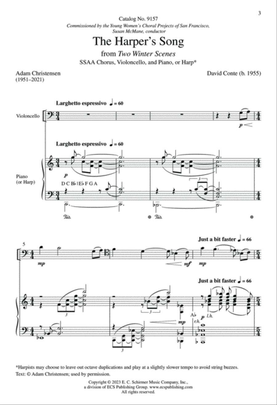 The Harper's Song: from Two Winter Scenes (Choral Score)