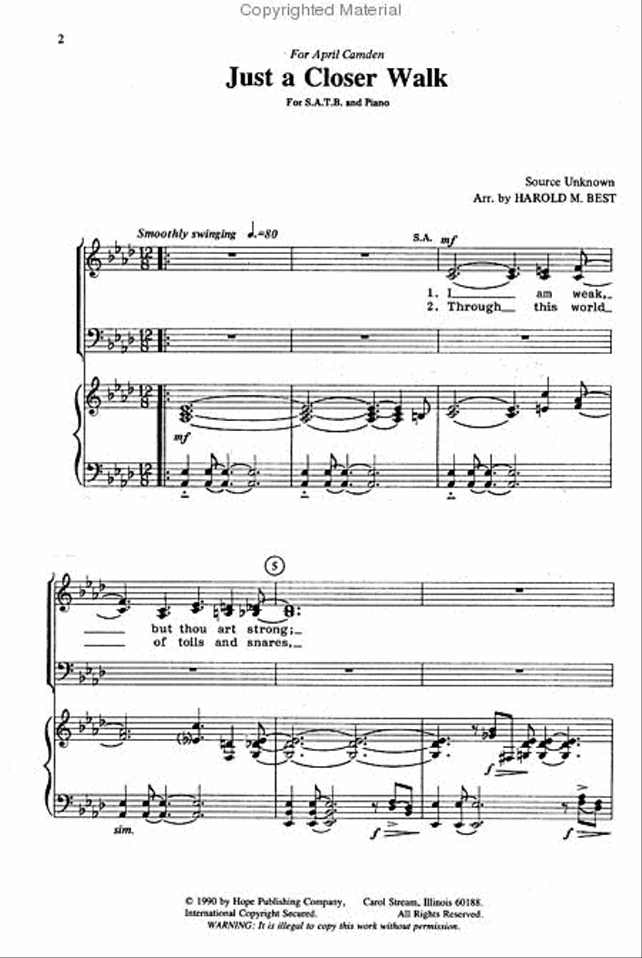 Just a Closer Walk 4-Part scores gallery preview page 2
