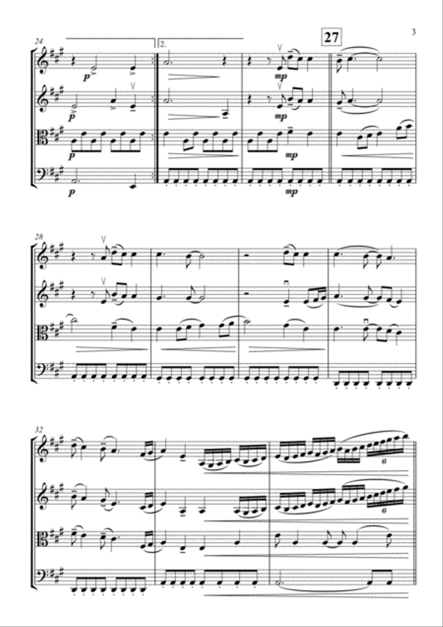Chasing Cars String Quartet scores gallery preview page 4