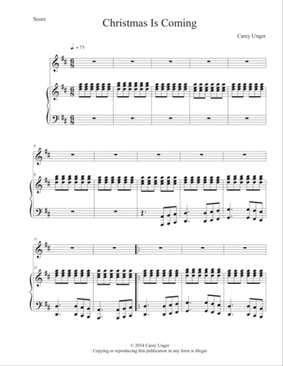 Christmas Is Coming Voice scores gallery preview page 1