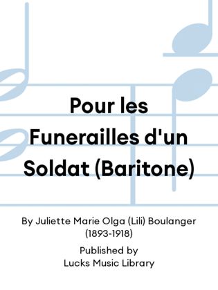 Book cover for Pour les Funerailles d'un Soldat (Baritone)