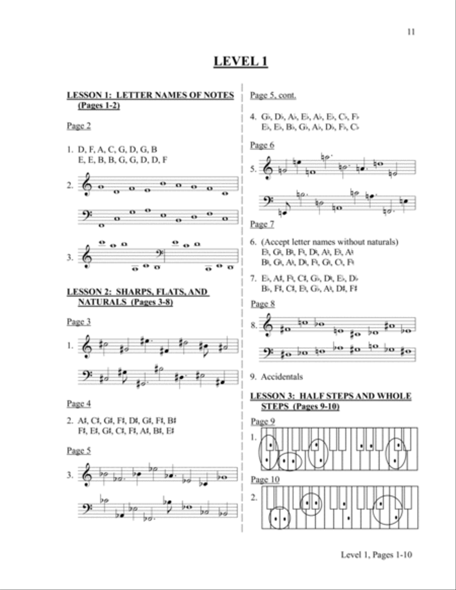 Basics of Keyboard Theory: Answer Book (for Preparatory - Level X)