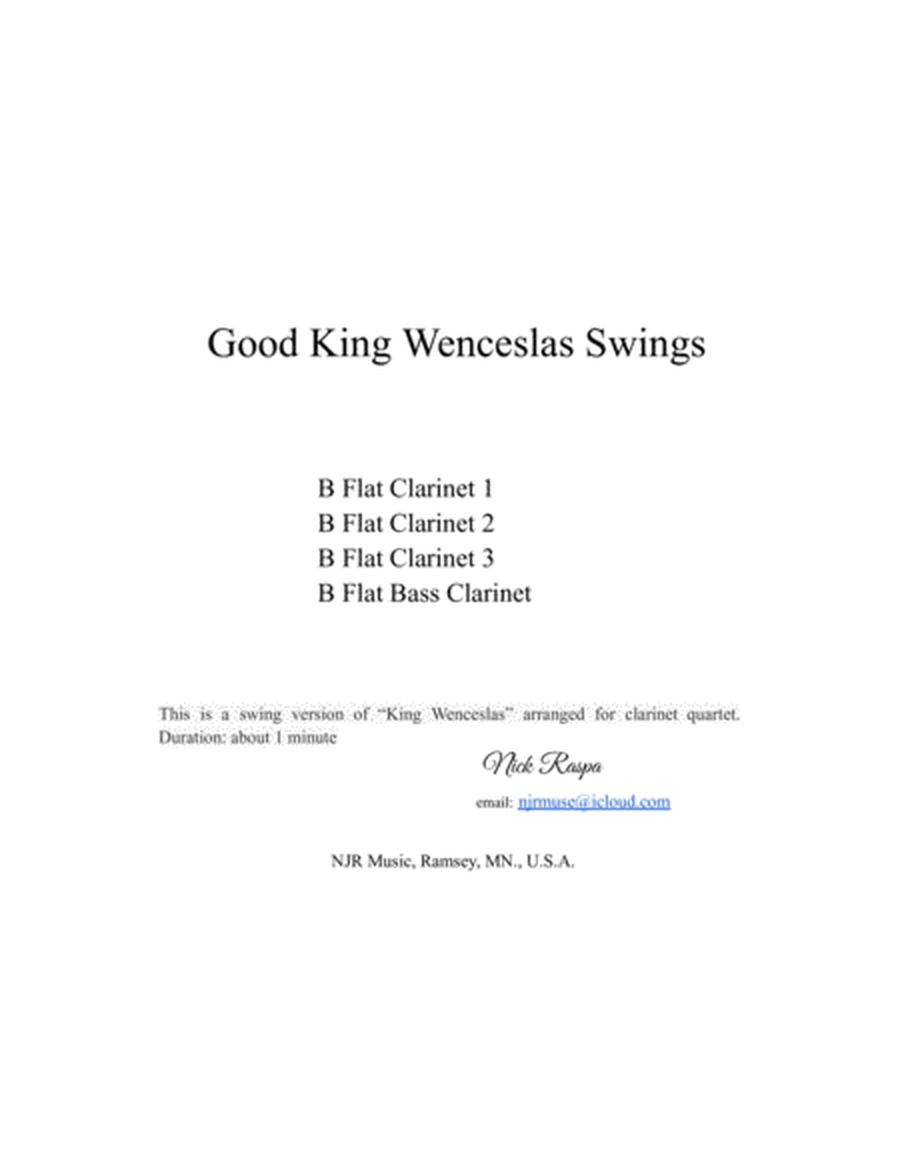 Good King Wenceslas Swings (clarinet quartet) image number null