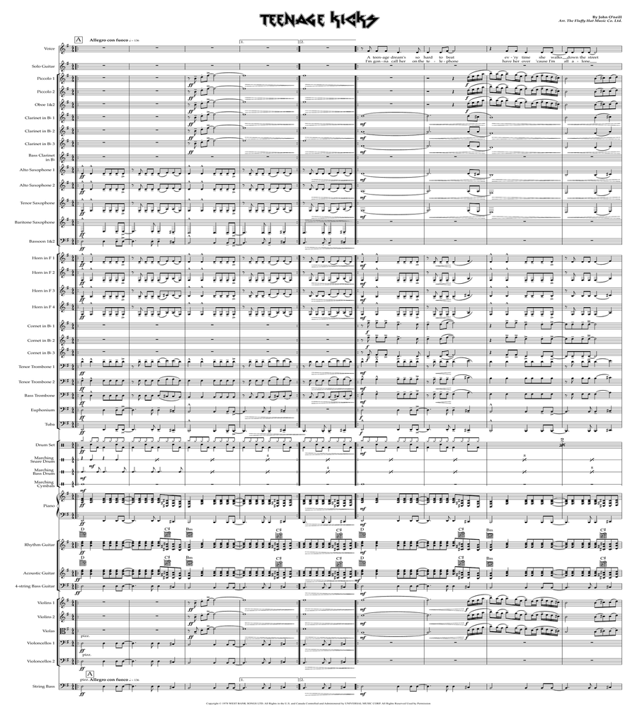 The Undertones Sheet Music to download and print, image size:900x1013
