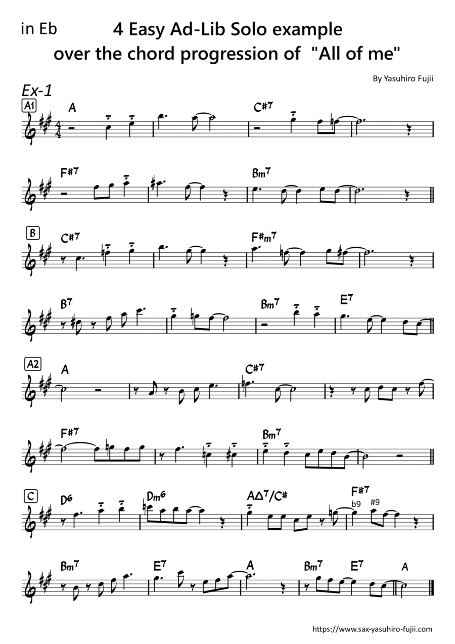 4 Easy Ad Lib Solo examples over the chord progression of
