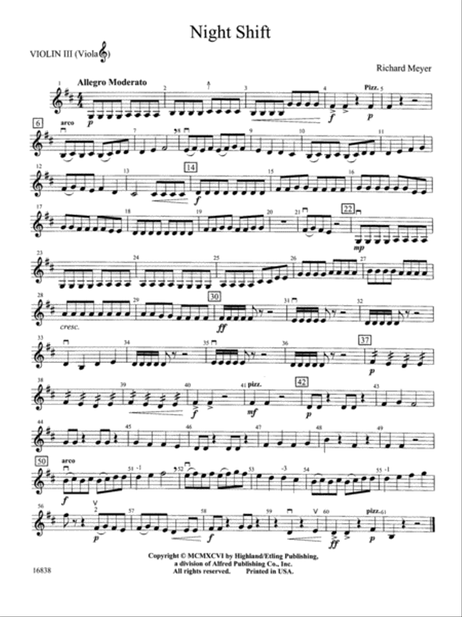 Night Shift: String Bass by Richard Meyer - Double Bass - Digital Sheet  Music