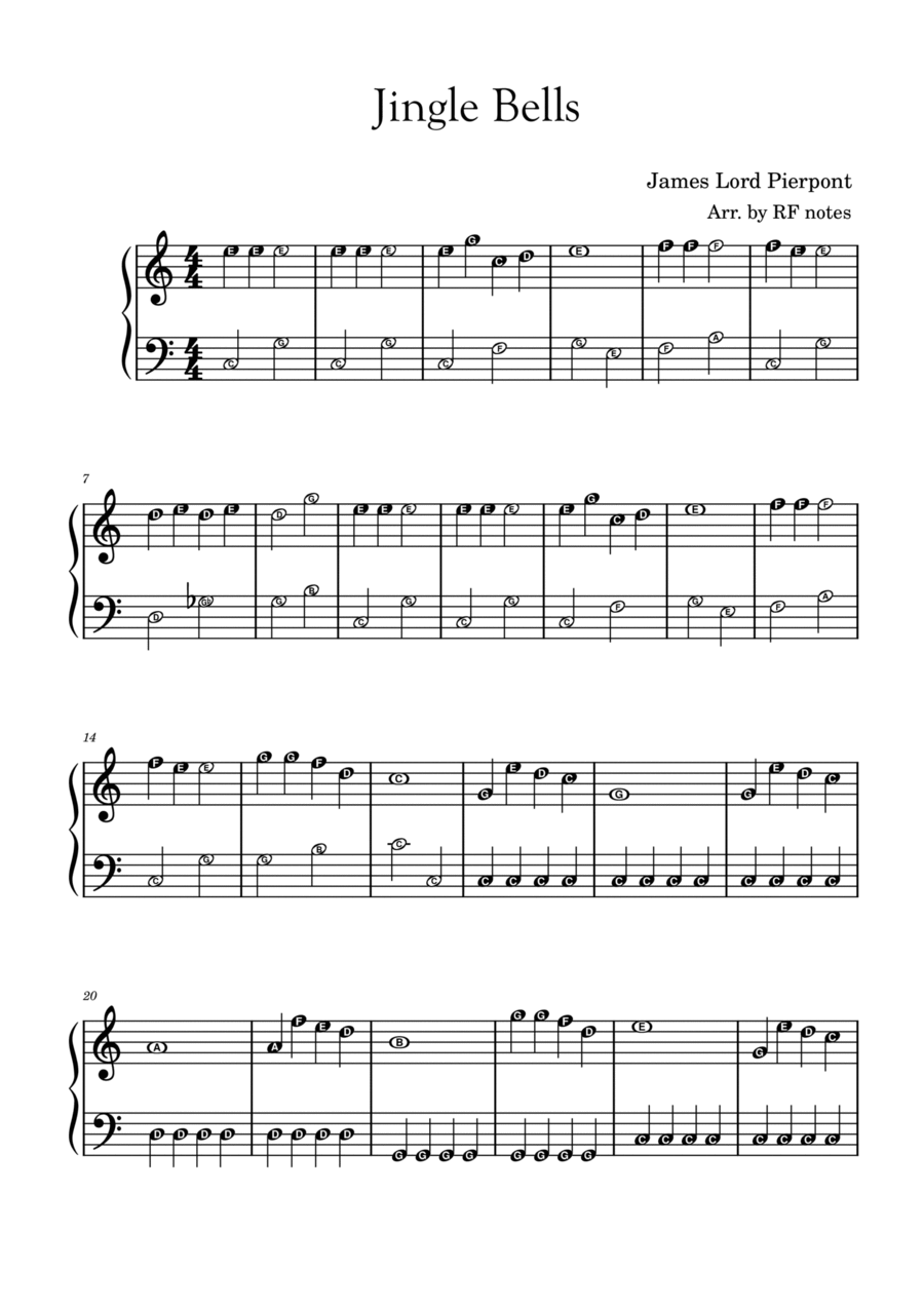 Jingle bells piano keys hotsell