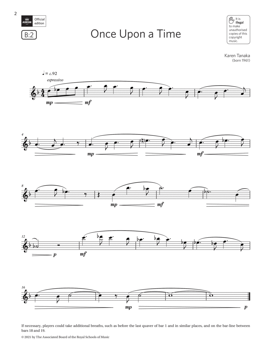 Once Upon a Time Grade 2 List B2 from the ABRSM Flute syllabus from 2022 by Karen Tanaka Flute Solo Digital Sheet Music Sheet Music Plus