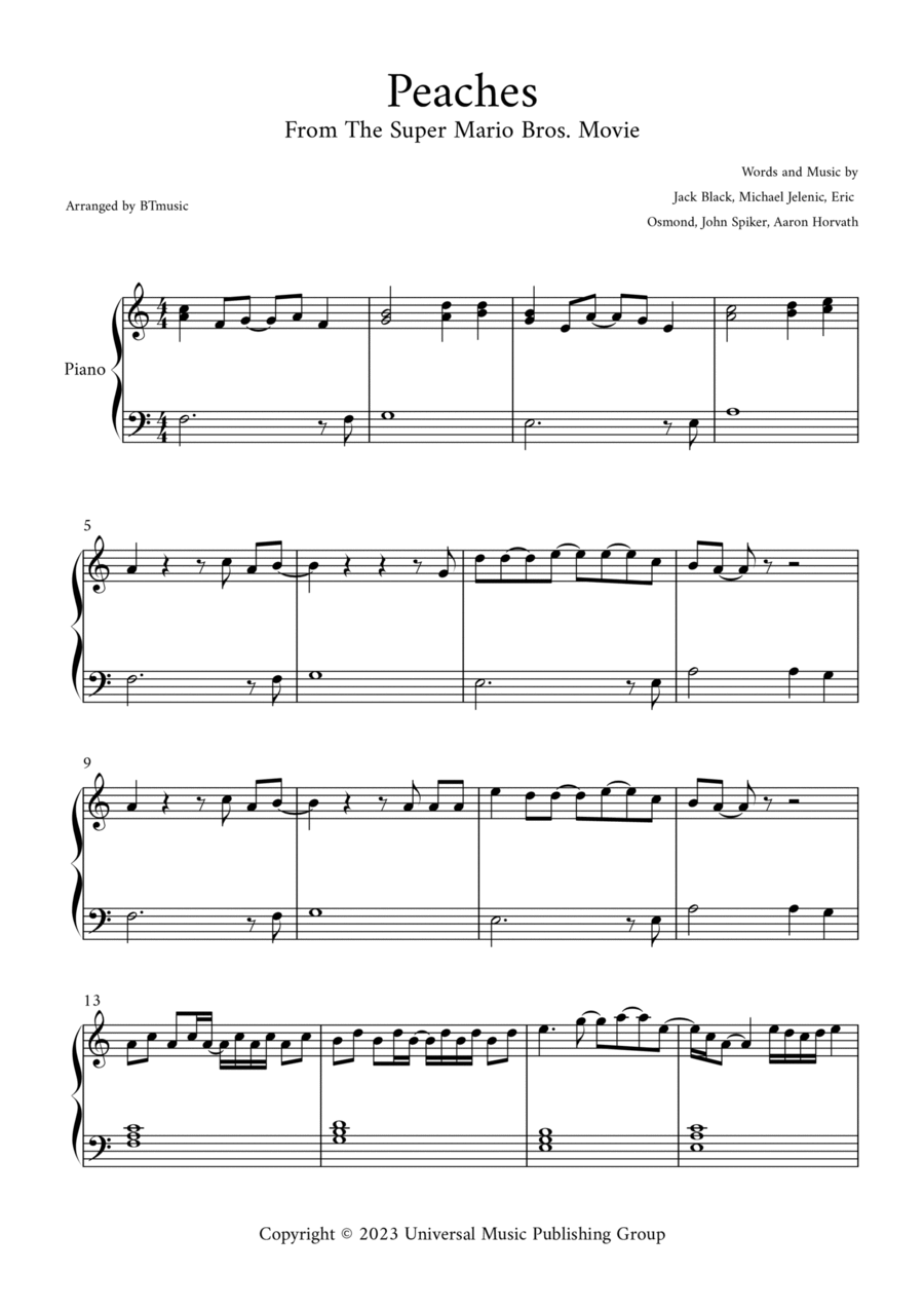 Peaches (arr. Heisenberg) Sheet Music | Jack Black | Piano & Vocal