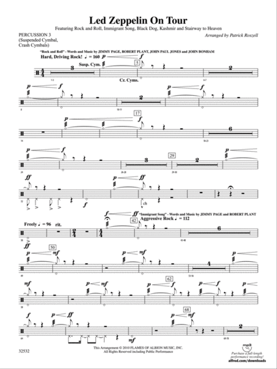 Led Zeppelin on Tour: 3rd Percussion by Led Zeppelin - Concert Band ...