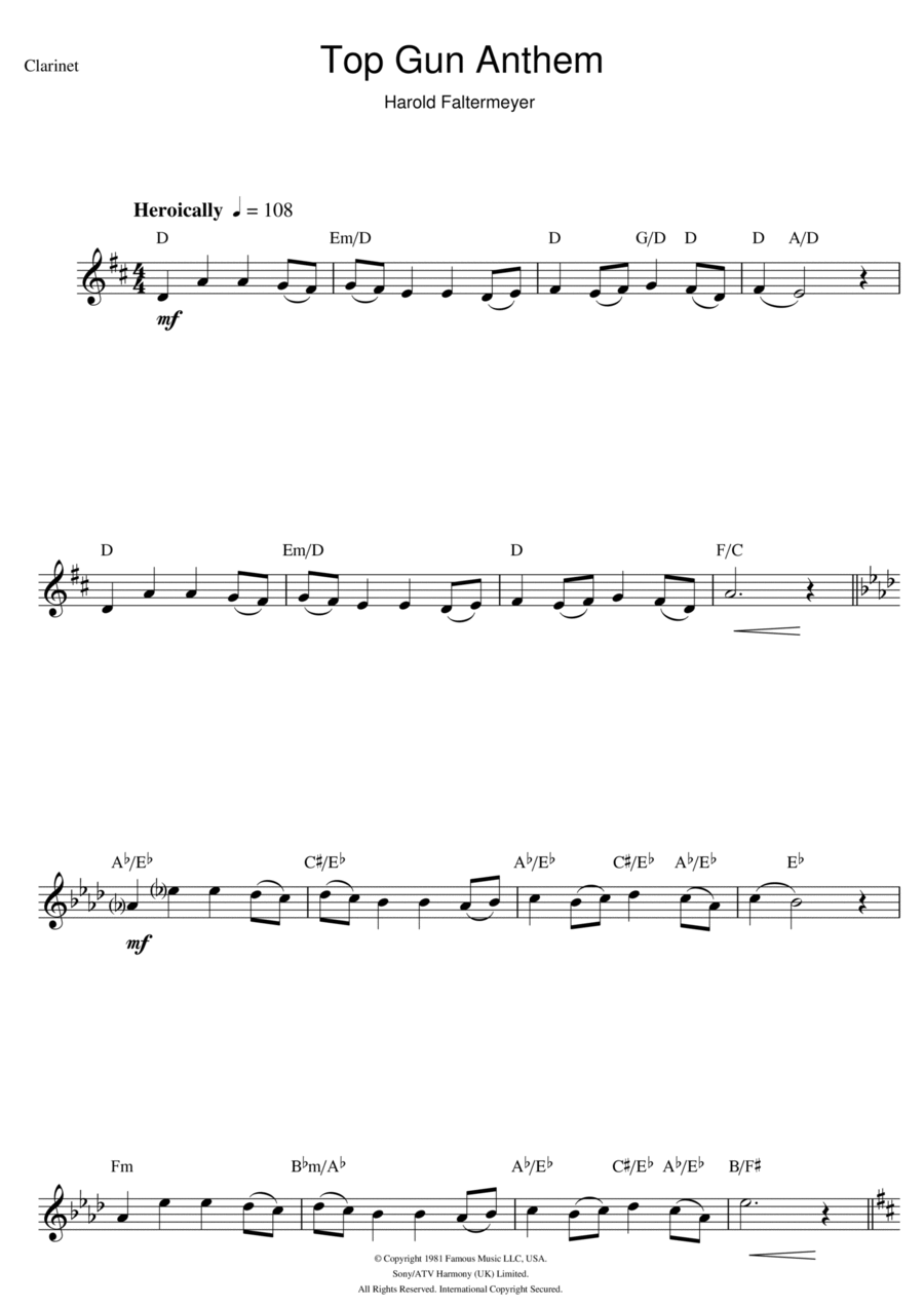 Top Gun Anthem Sheet music for Violin (Solo)