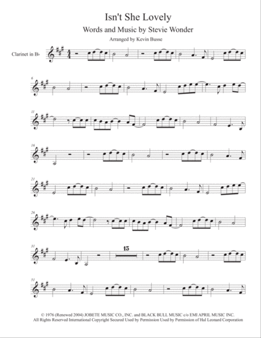 Isn't She Lovely  Isnt she lovely, Lovely, Sheet music