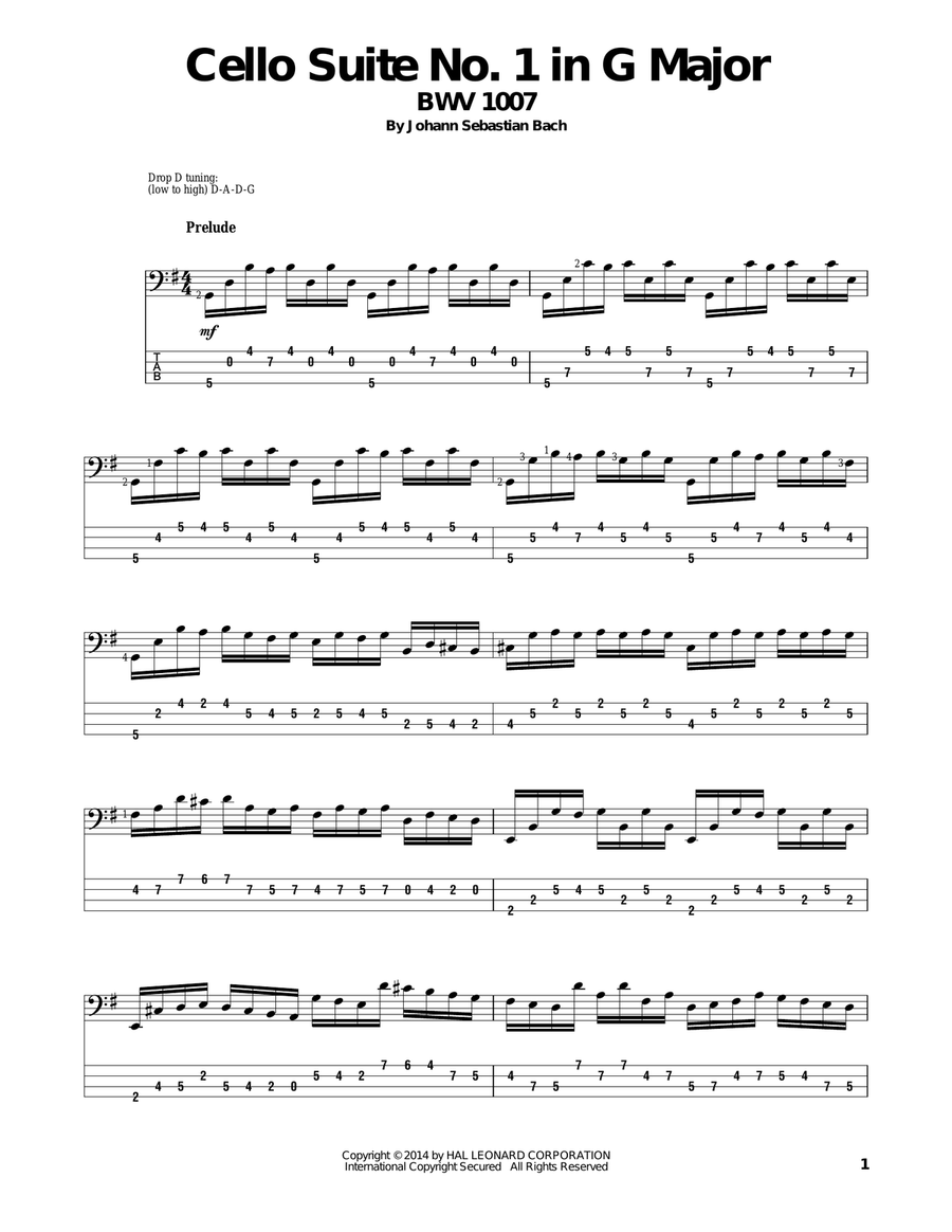Bach cello suite bass hotsell