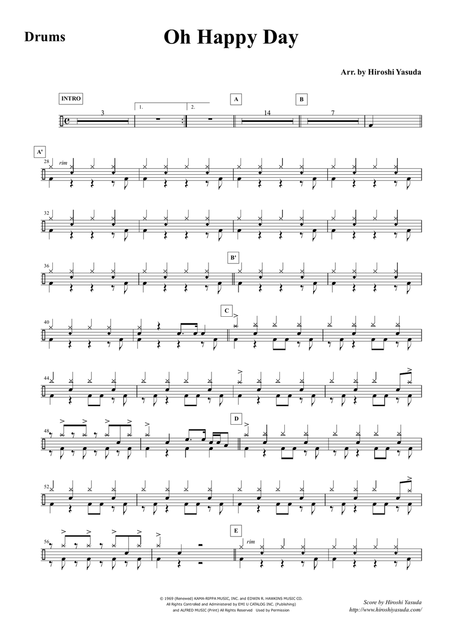 Oh Happy Day by Edwin Hawkins - Drum Set, Percussion