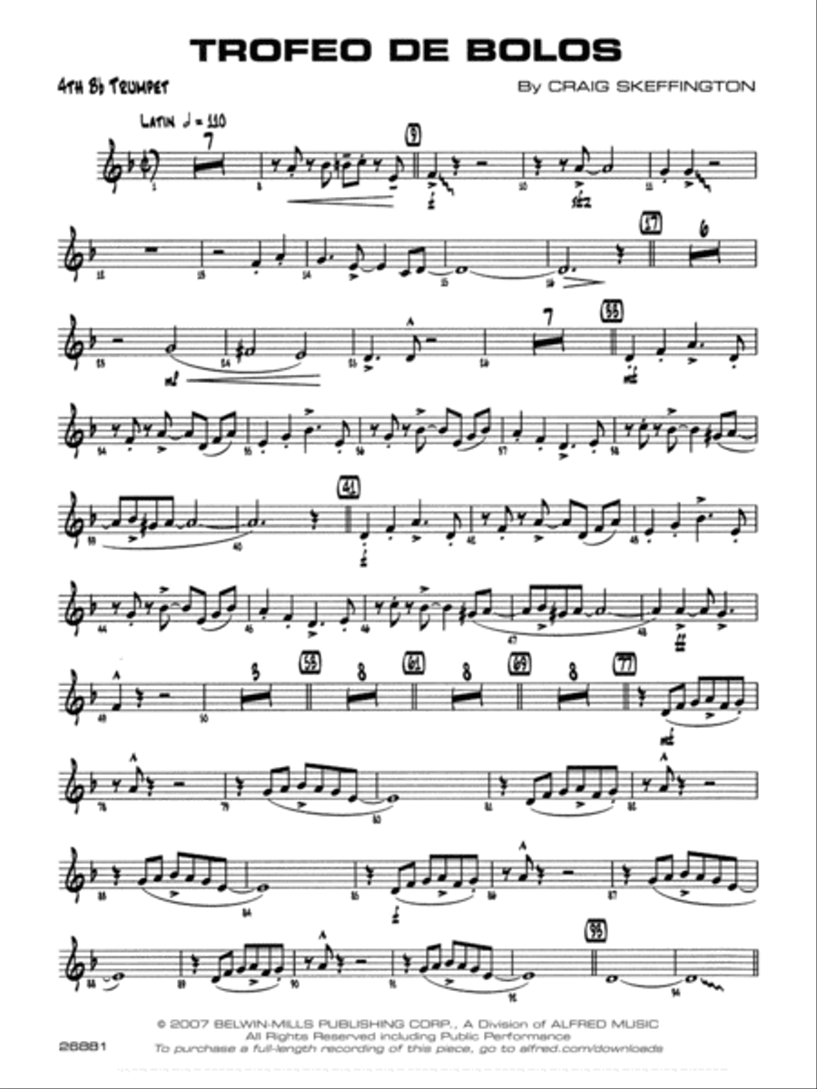 Trofeo de Bolos 4th B flat Trumpet Jazz Ensemble Digital