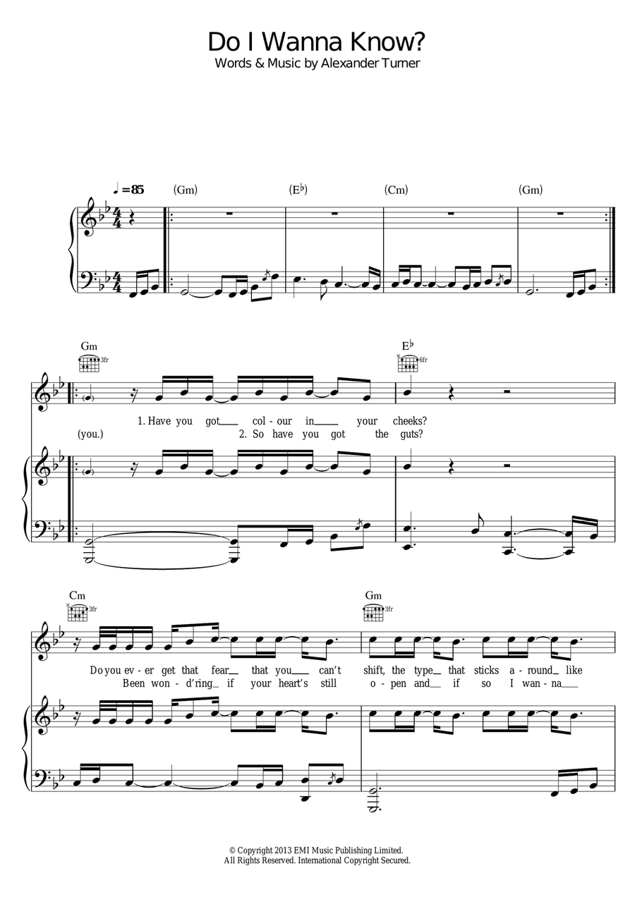 Do I Wanna Know? by Arctic Monkeys Piano, Vocal, Guitar Digital Sheet Music Sheet Music Plus