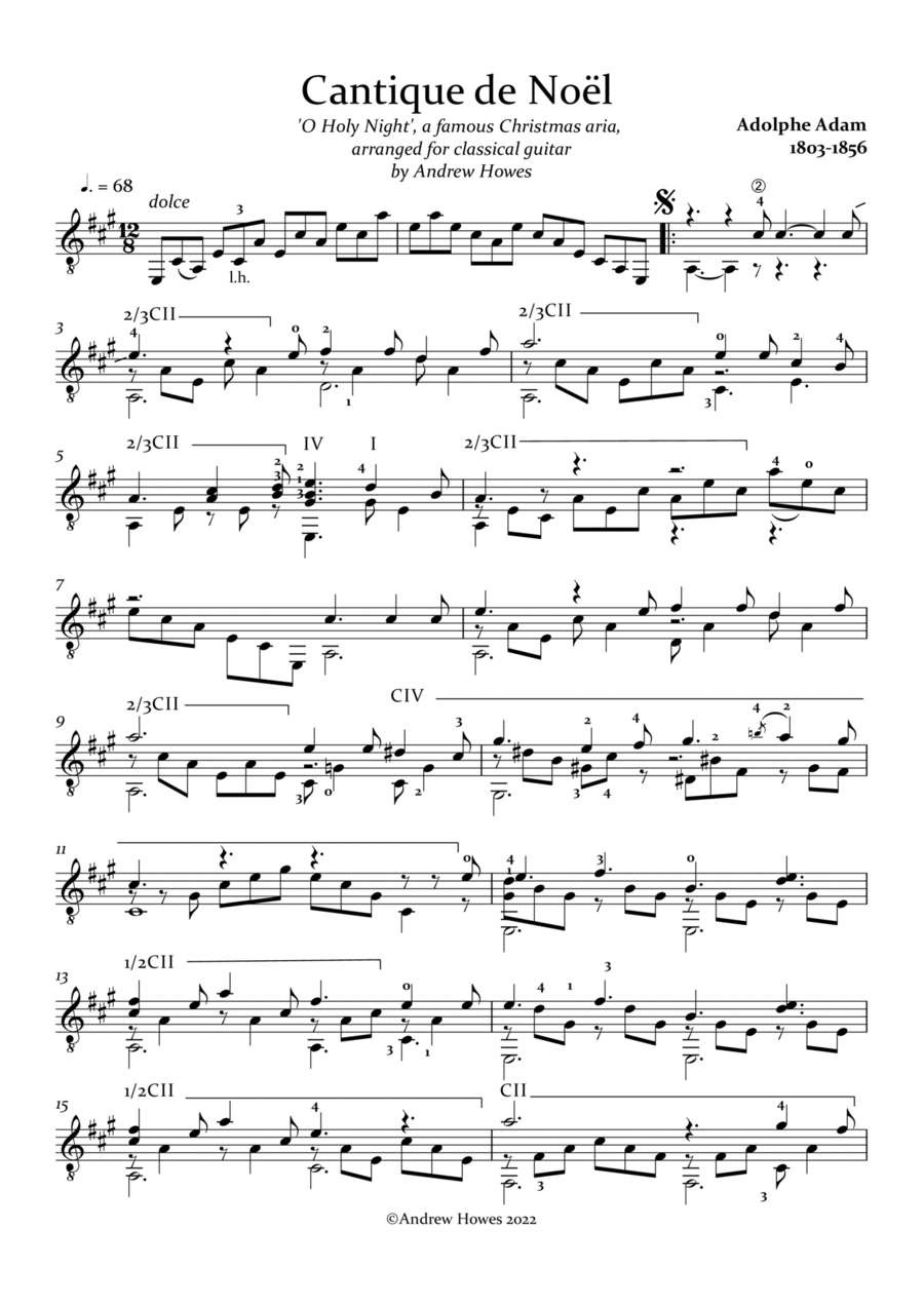 Cantique de Noel ( O Holy Night) by AdolpheCharles Adam Part Digital Sheet Music Sheet