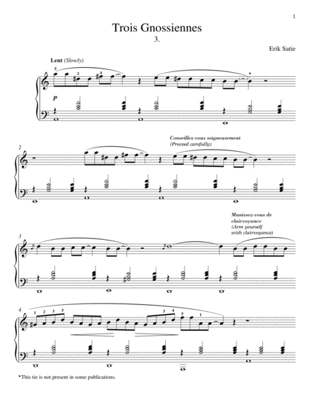 Gnossienne No. 3 - E. SATIE - Piano Solo