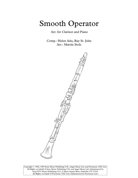 Smooth Operator (Advanced Level) (Sade) - Clarinet Sheet Music