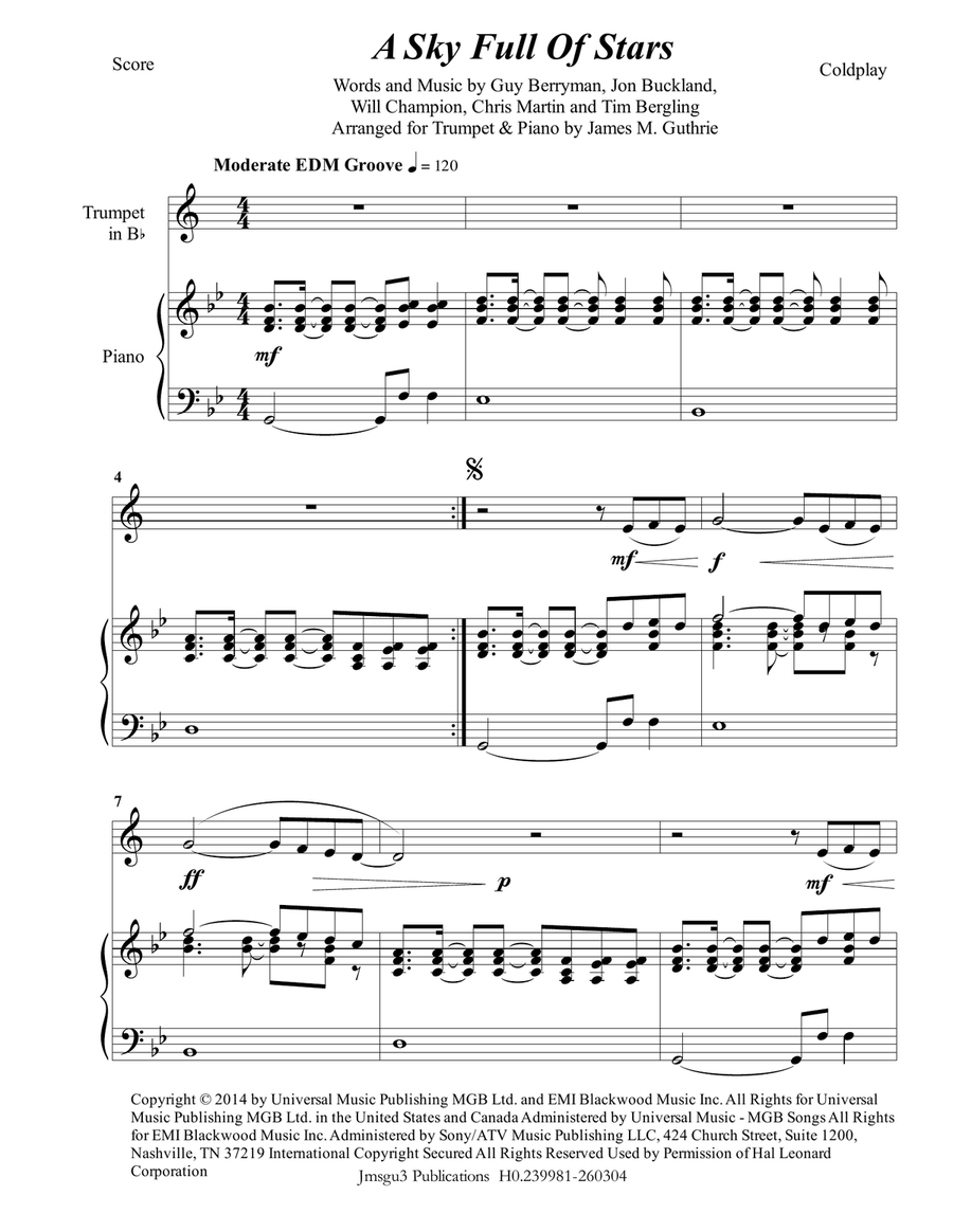 GTA III Theme Sheet music for Piano, Trumpet in b-flat, Vibraphone, Viola &  more instruments (Jazz Band)