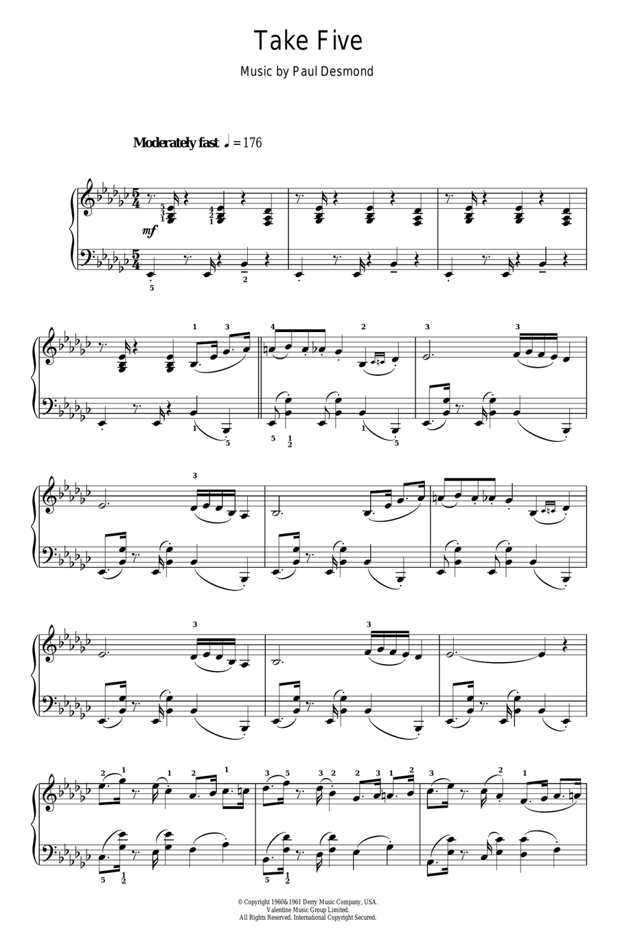Dave brubeck take five saxophone hotsell