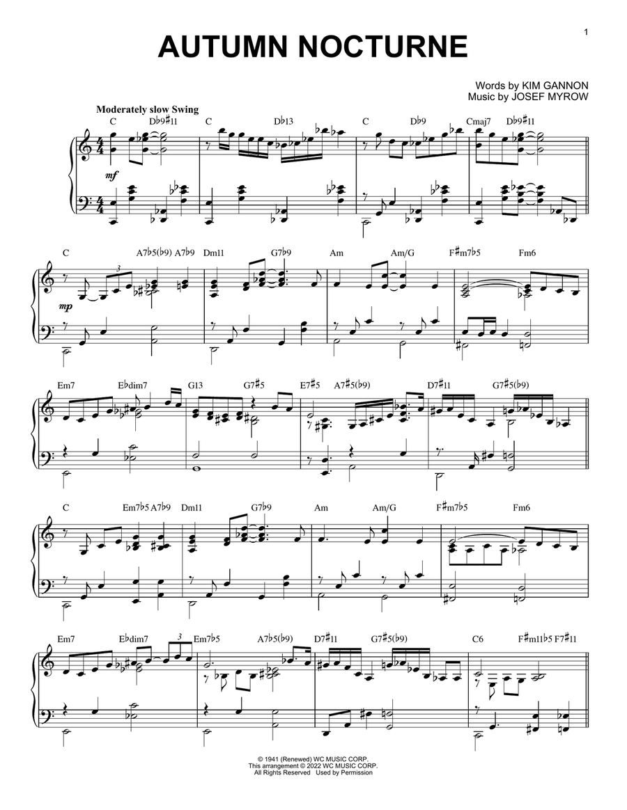 Autumn Nocturne [Jazz version] (arr. Brent Edstrom) by Henry