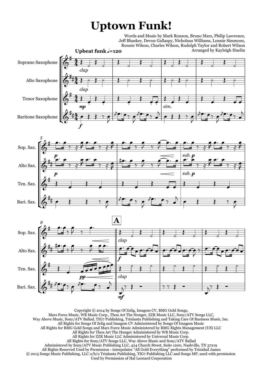 Uptown funk alto sax hotsell