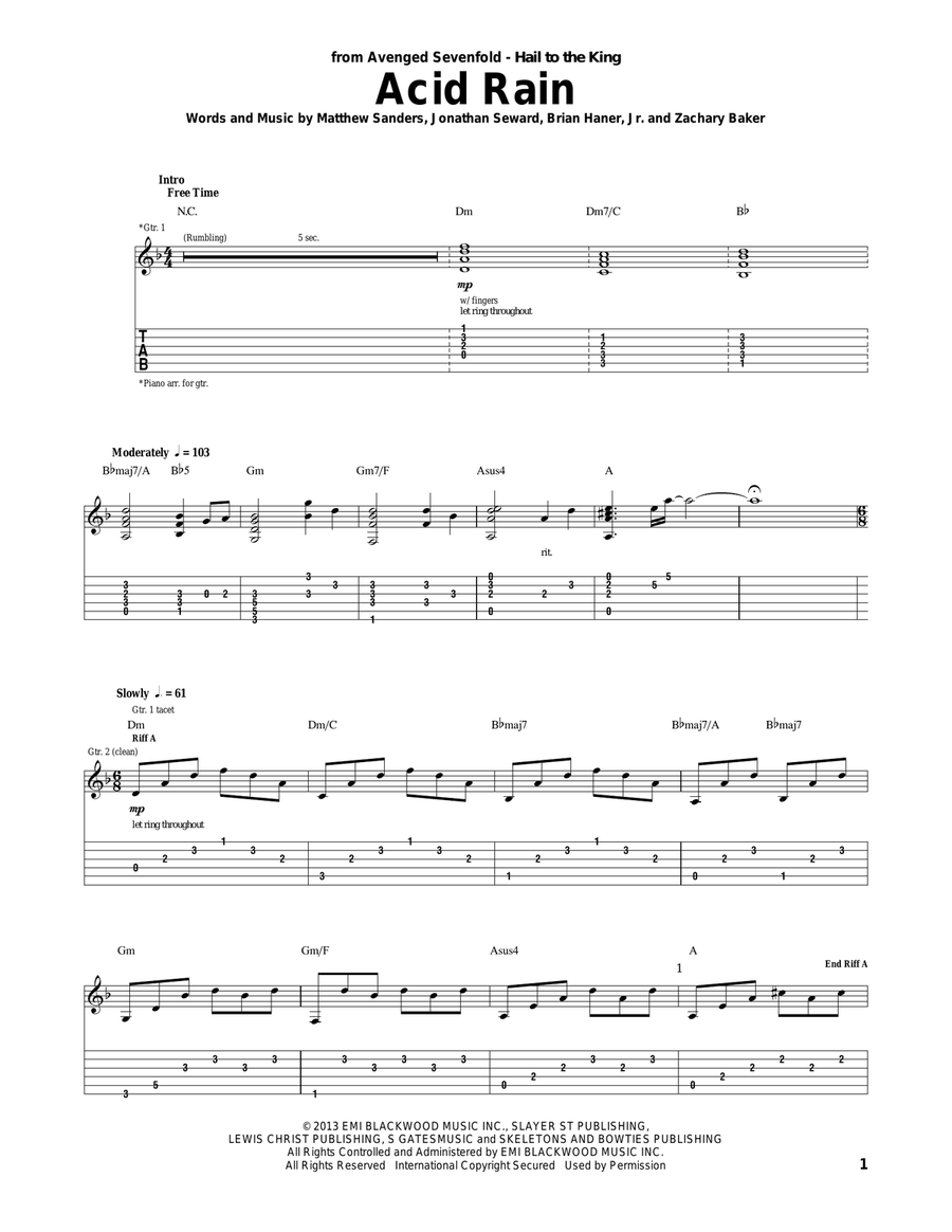 Acid queen sheet music