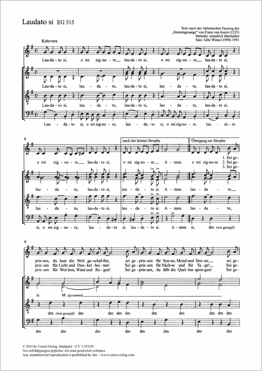 Laudato Si - 4-Part - Sheet Music | Sheet Music Plus