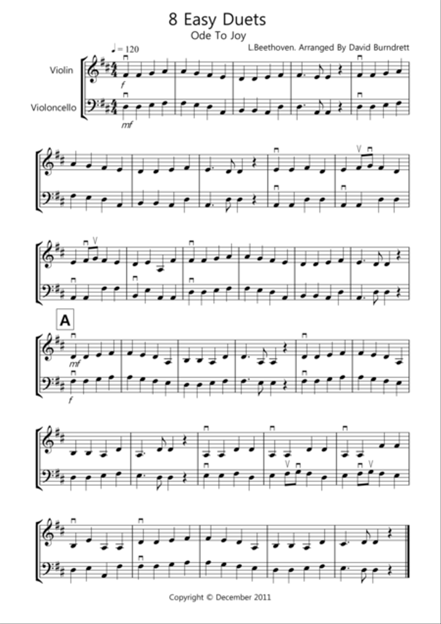 8 Easy Duets for Violin And Cello by David Burndrett String Duet Digital Sheet Music Sheet Music Plus