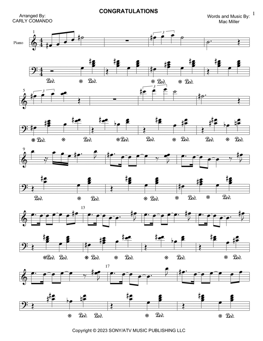Congratulations Piano Solo Digital Sheet Music Sheet Music Plus