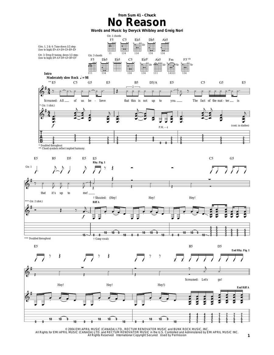 Sum 41 – Pieces Sheet music for Piano (Solo)