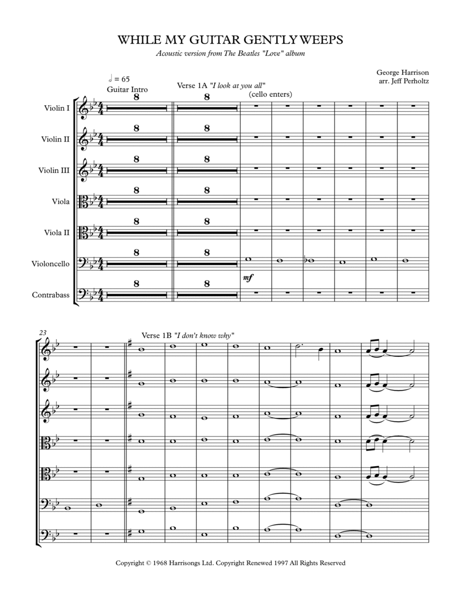 Cifra - The Beatles - While My Guitar Gently Weeps, PDF, Rock Songs