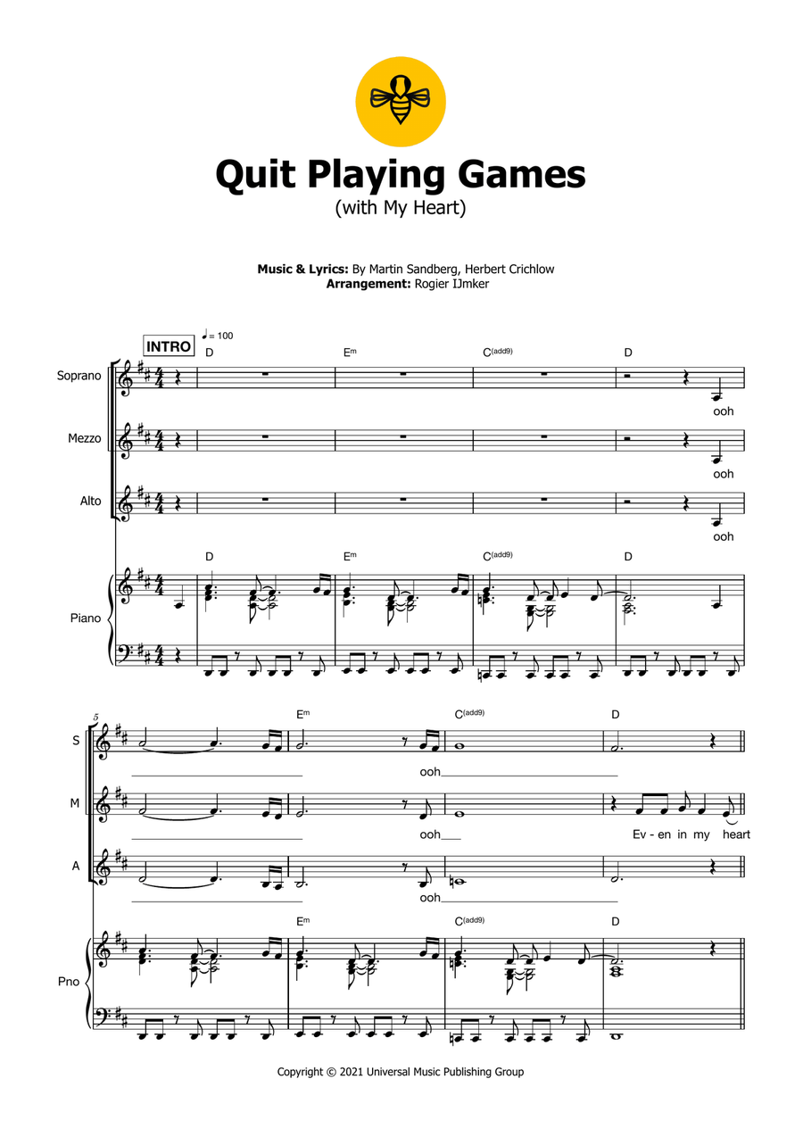 Quit Playing Games With My Heart free sheet music by Backstreet