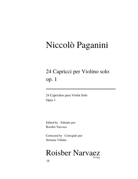24 Caprices Paganini: URTEXT EDITION | Sheet Music Plus