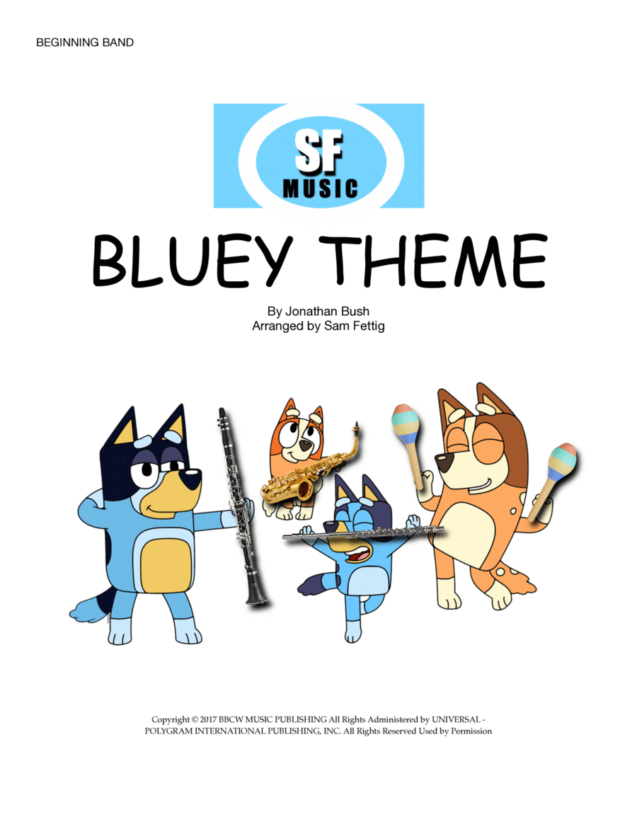 Bluey Theme Song Concert Band Digital Sheet Music Sheet Music Plus