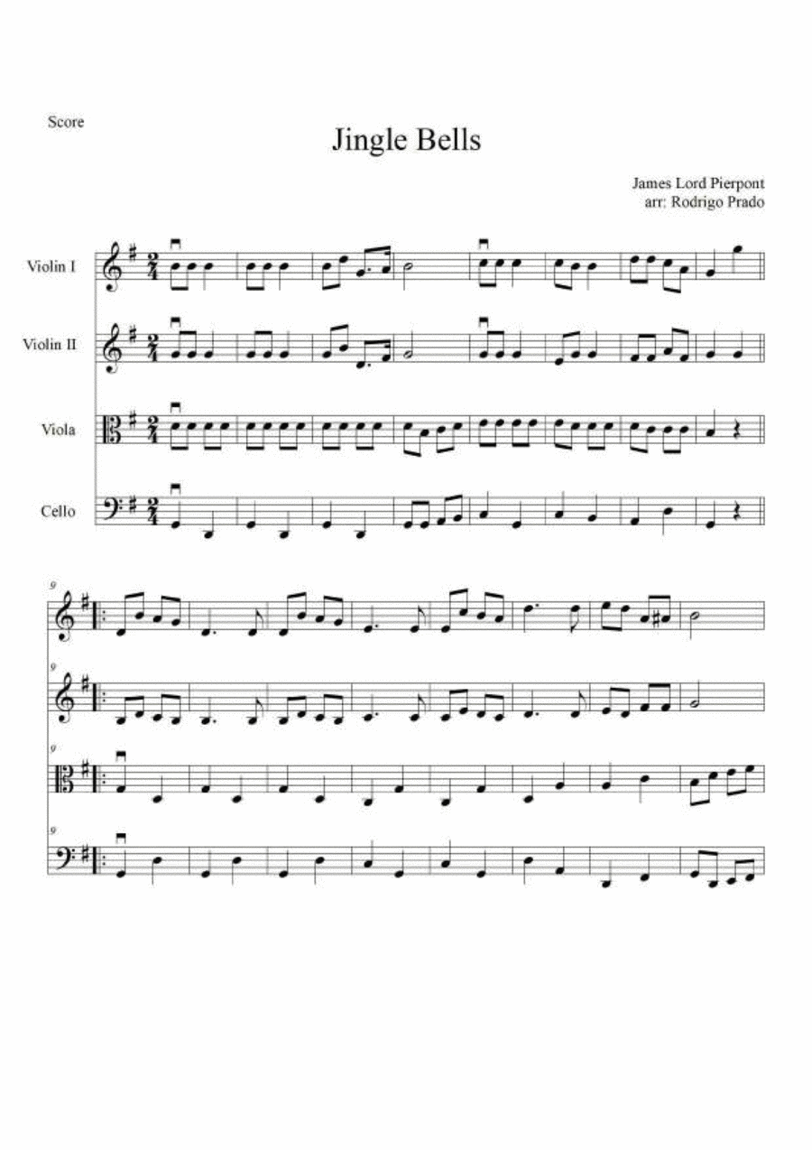 Jingle Bells String Quartet Digital Sheet Music Sheet Music Plus