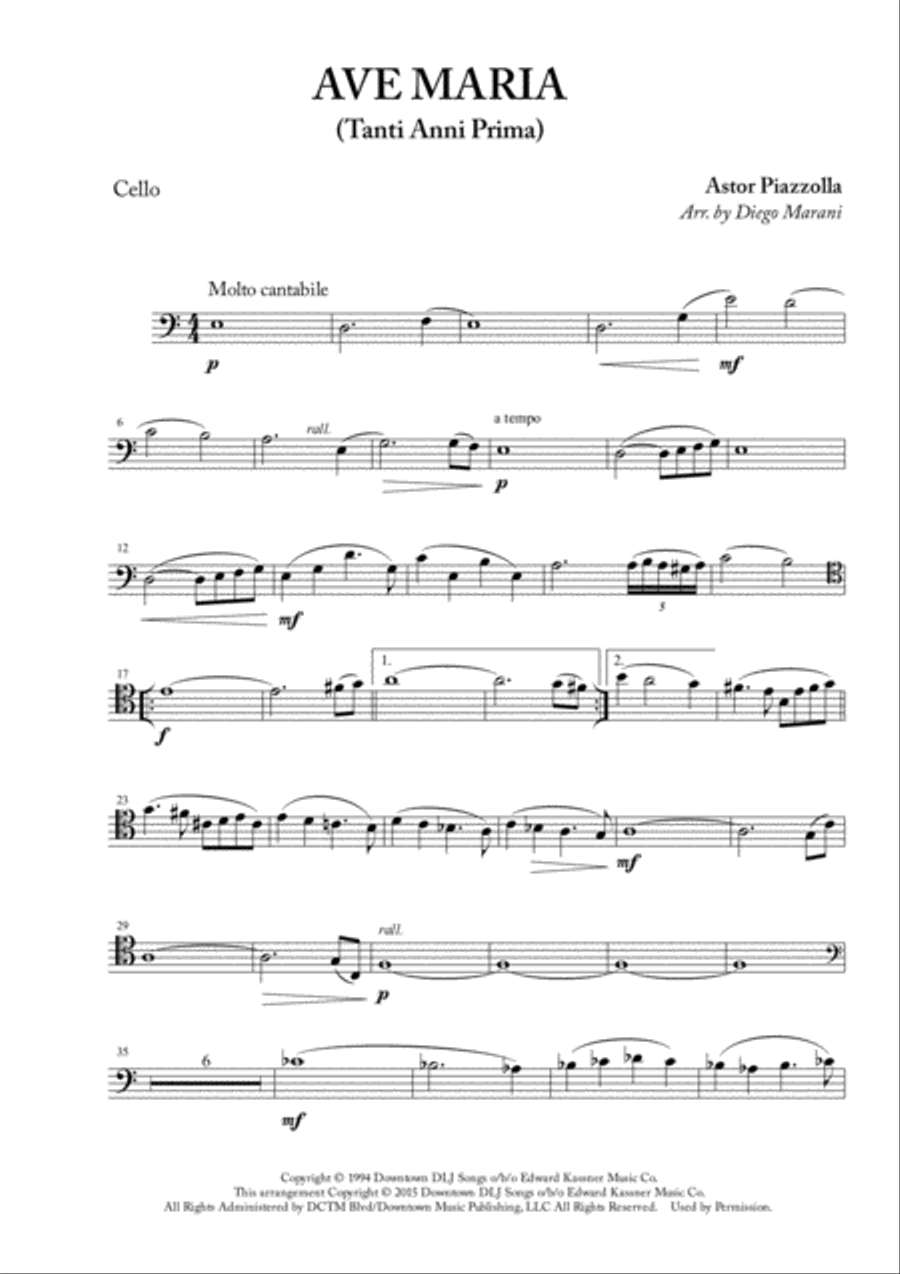 Ave maria cello on sale solo