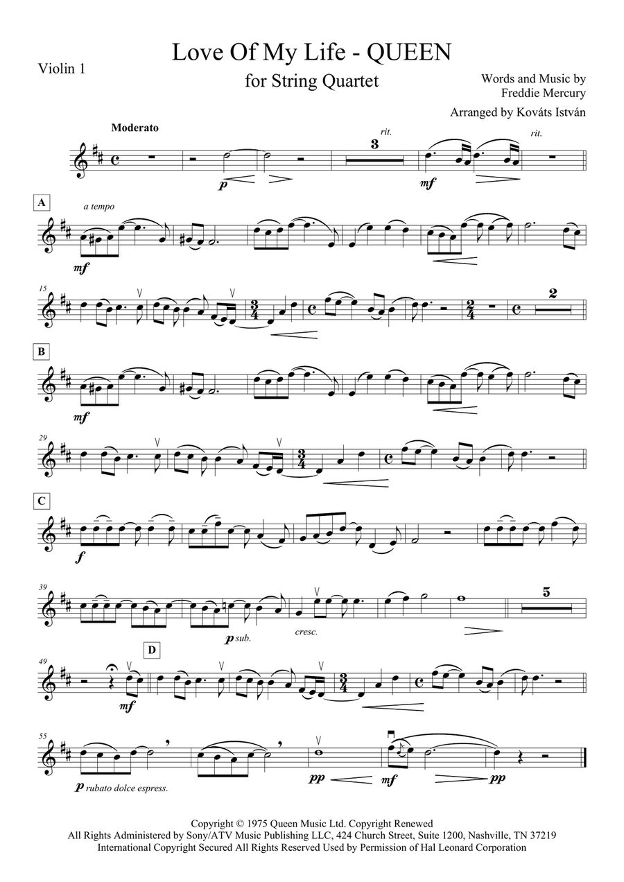 Love Of My Life by Queen - Cello, Viola, Violin - Intermediate
