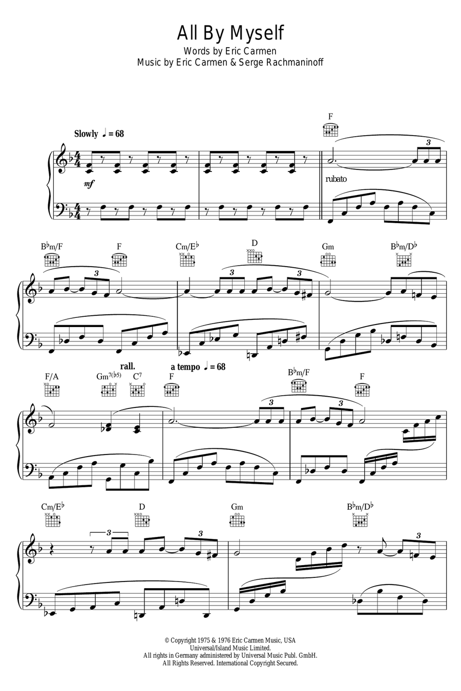 All by myself clearance rachmaninov
