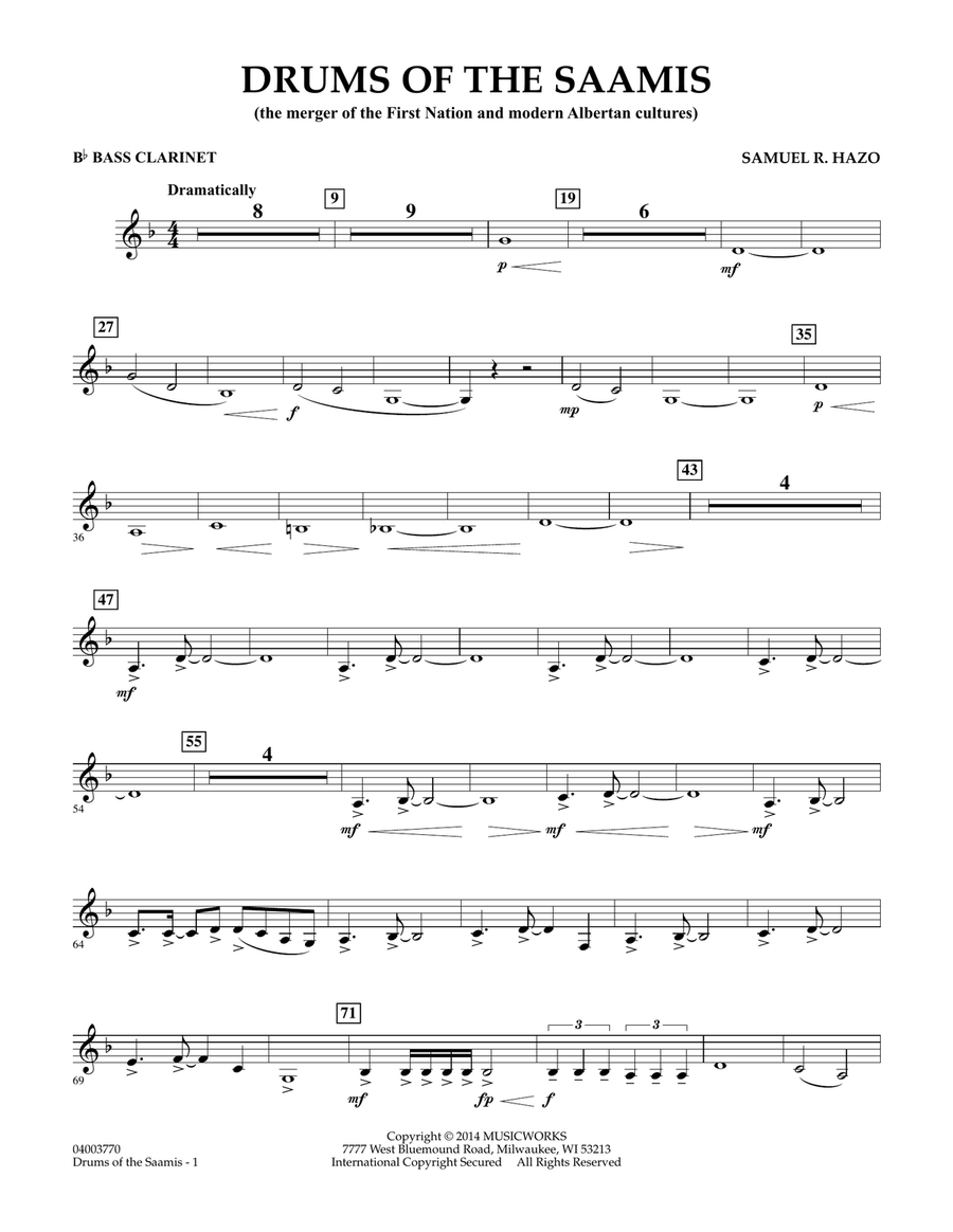 Drums of the Saamis Bb Bass by Samuel R. Hazo Concert Band Digital Sheet Music