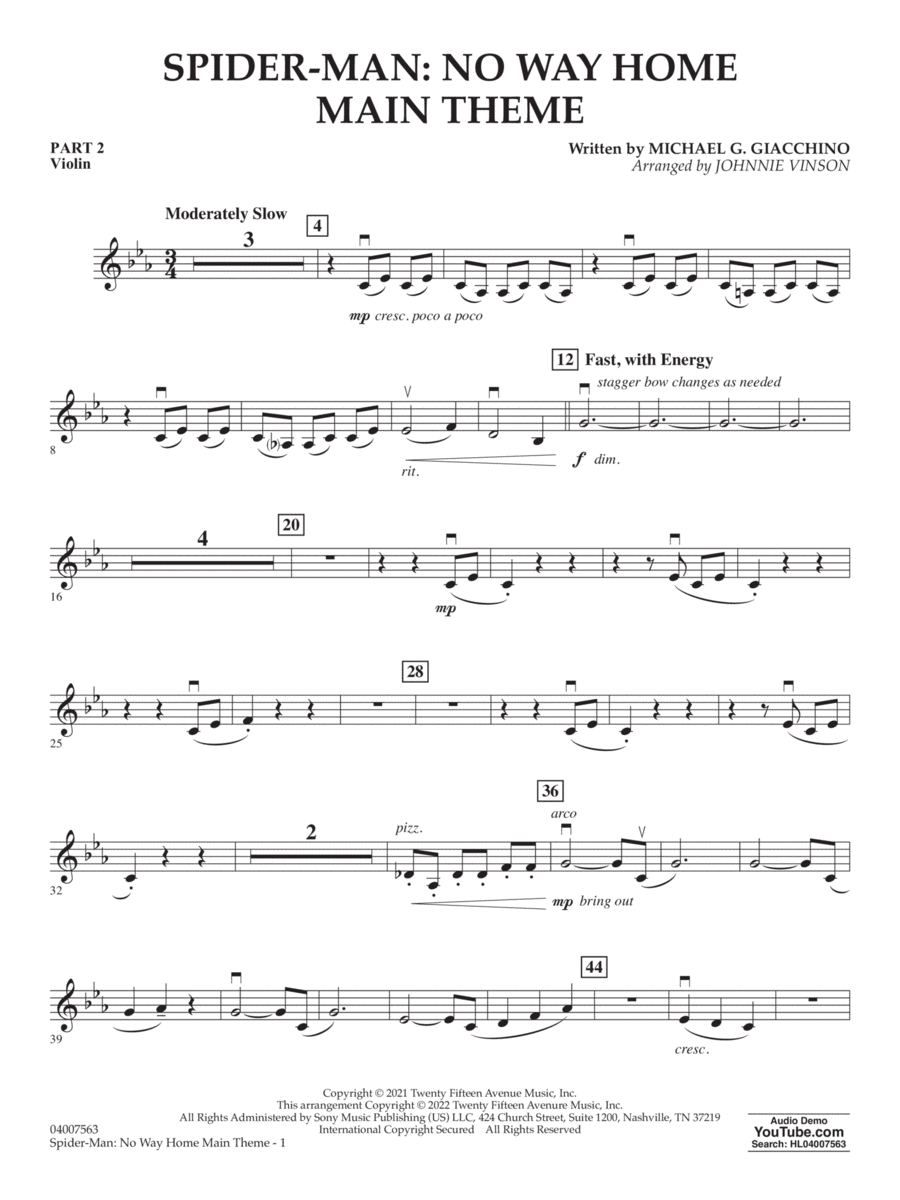 Spider-Man: No Way Home (Main Theme) sheet music for piano solo