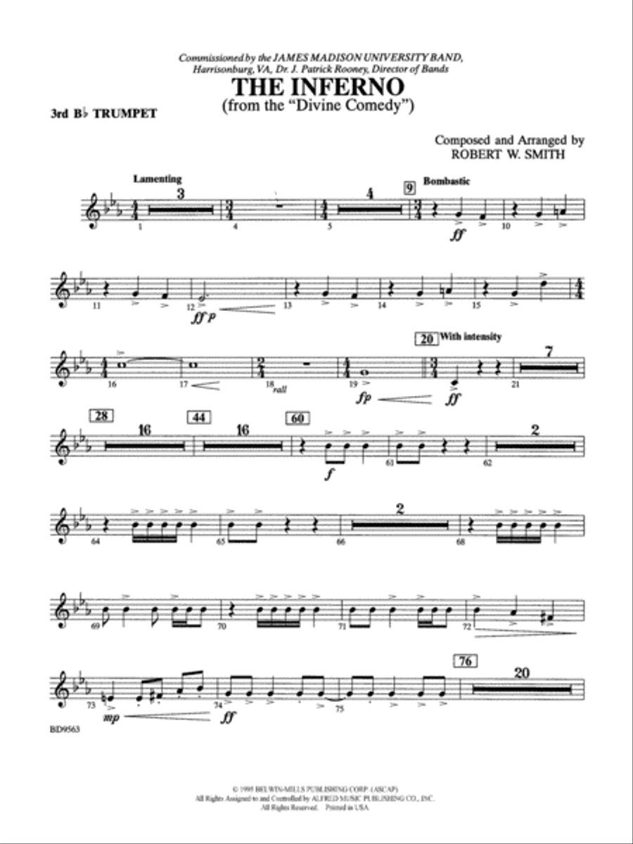 Dante's Inferno Arrangement (WIP 3/28/16) Sheet music for Euphonium,  Trumpet in b-flat, French horn (Brass Ensemble)