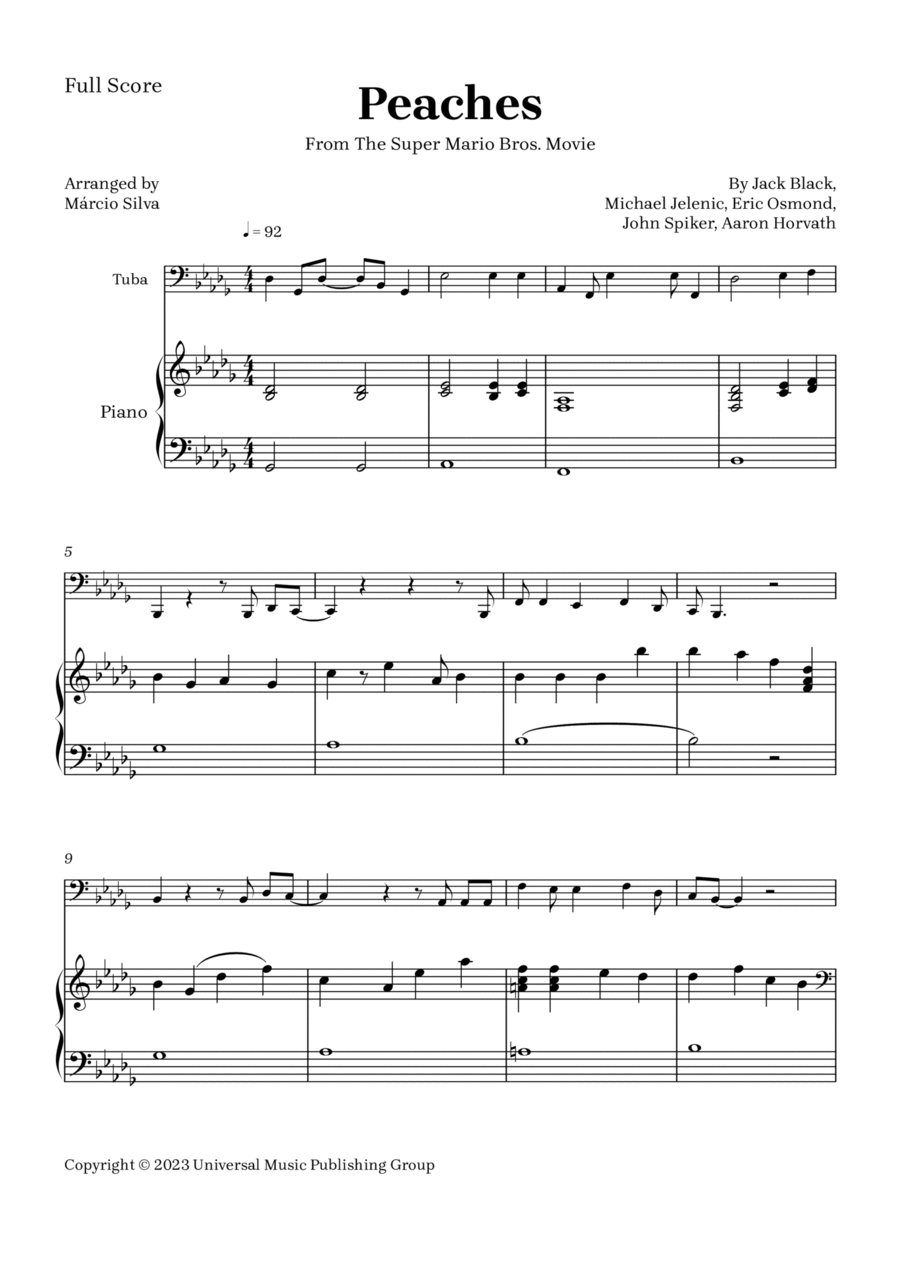 Peaches – Jack Black Sheet music for Piano (Solo) Easy