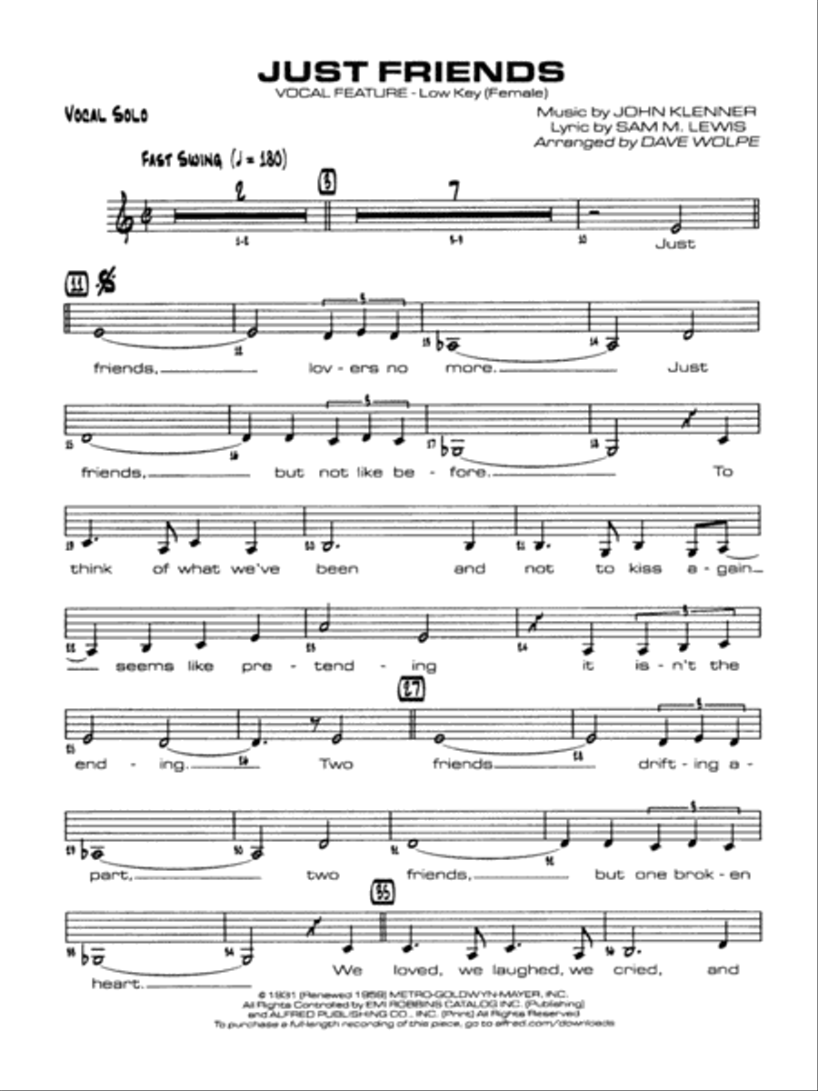 Just Friends: Vocal Solo by John Klenner - Jazz Ensemble