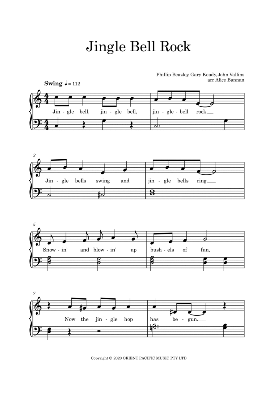 Jingle Bell Rock by John Vallins Easy Piano Digital Sheet Music Sheet Music Plus