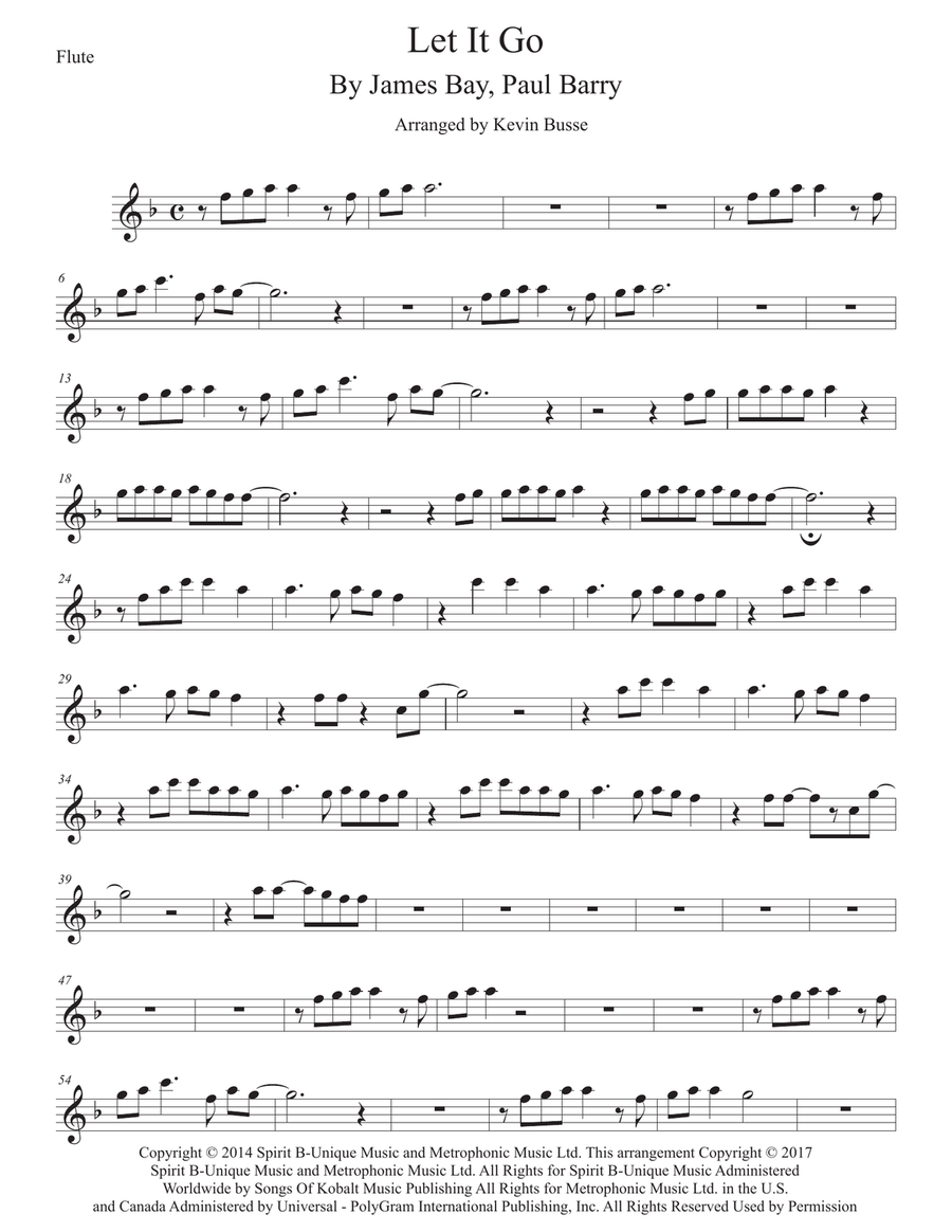 Let It Go by James Bay Flute Solo Digital Sheet Music Sheet Music Plus