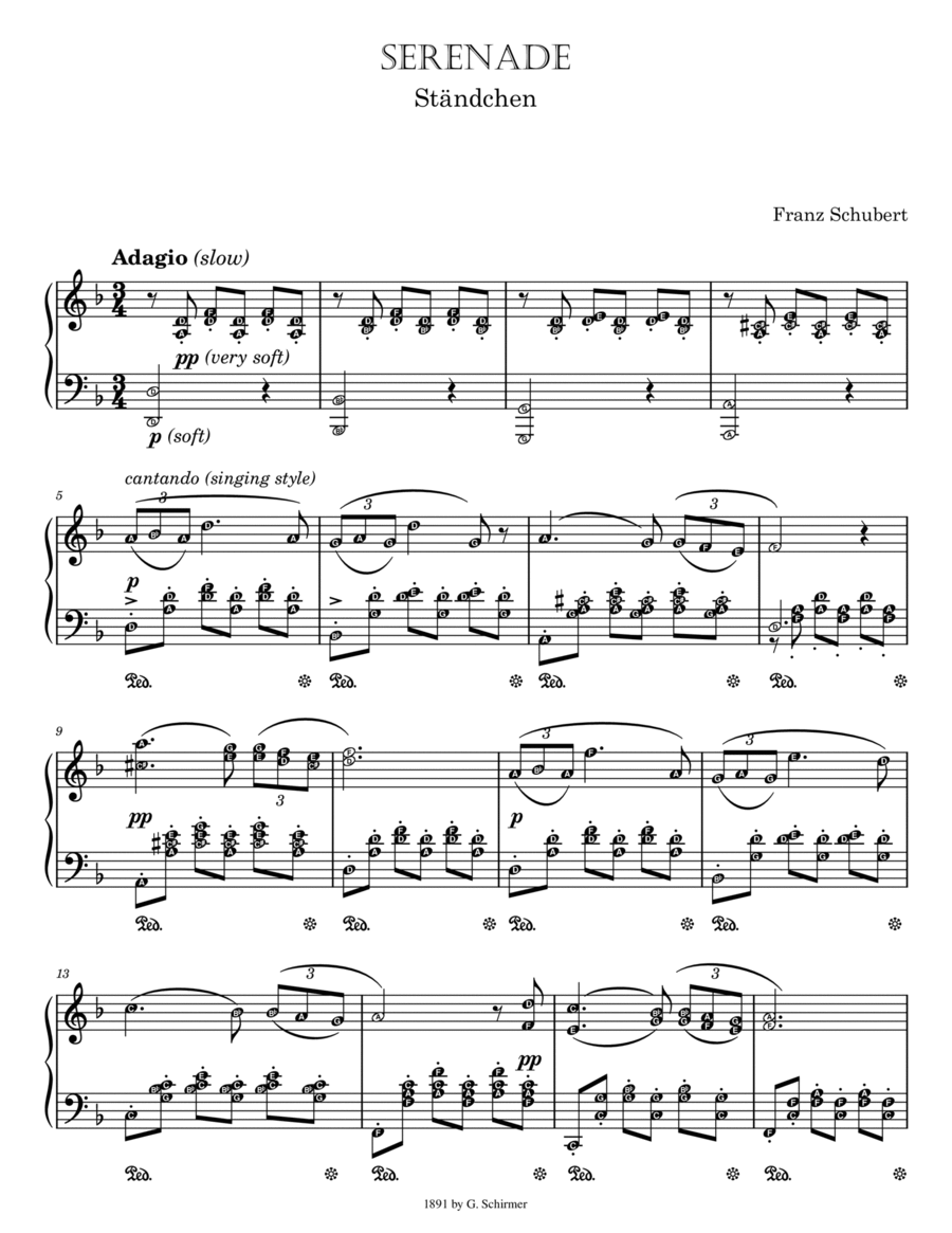 Serenade SCHUBERT (Original Version) by Franz Schubert
