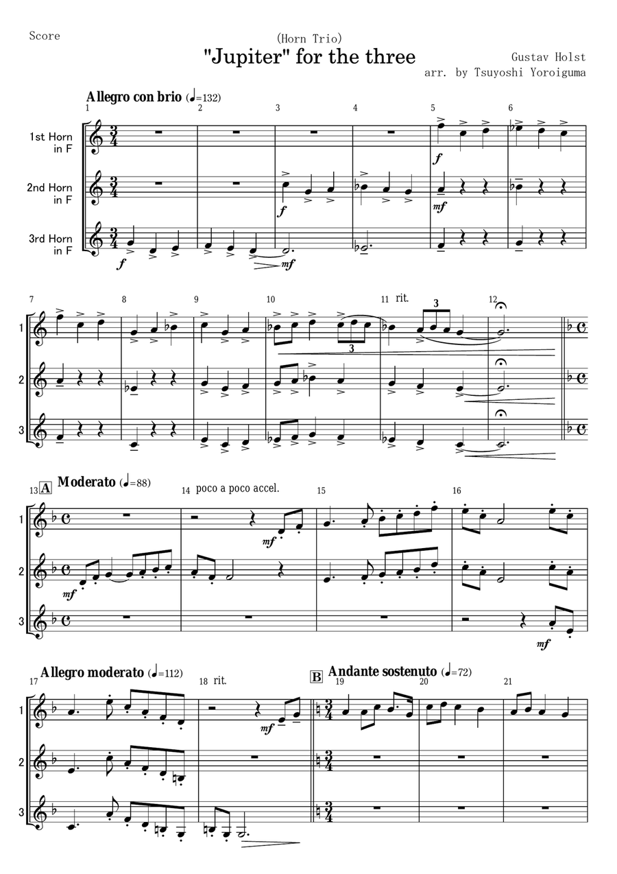 Gon's_Theme - Hunter's March (Hunter x Hunter) Sheet music for Tuba, Flute,  Trumpet in b-flat, French horn & more instruments (Mixed Ensemble)