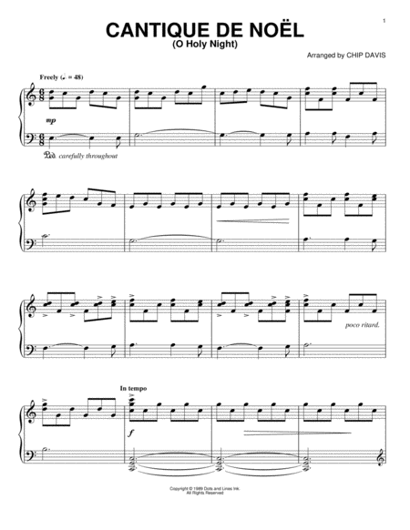 Cantique de Noël Sheet music for Piano, Vocals (Piano-Voice)